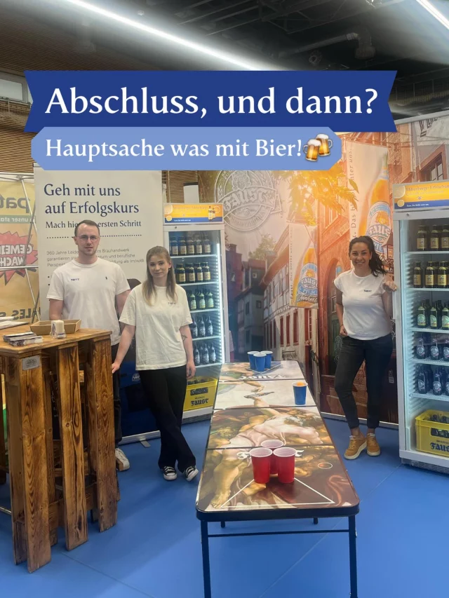 Der Schulabschluss ist in Sicht und ihr fragt euch, was danach?🤔
Dann haben wir die Antwort – eine Ausbildung im Brauhaus Faust!🍻🤩
Die nächsten zwei Wochen sind wir auf gleich zwei Ausbildungsmessen: 

Morgen, am 27.02.26, findet in der Südspessarthalle Collenberg von 9:00 bis 17:00 Uhr die Berufs- und Ausbildungsmesse statt. Hier zeigen Churfränkische Unternehmen, welche berufliche Möglichkeiten es in unserer Region gibt.

Am Freitag, den 07.03.26 findet außerdem der Berufswegekompass in der Untermainhalle in Elsenfeld statt, eine Plattform der Berufsorientierung am bayrischen Untermain. 

Wir freuen uns auf euch, euer Interesse und tolle Gespräche!😊😄