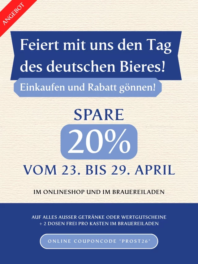 Feiert mit uns den Tag des deutschen Bieres und hebt die Gläser auf die Braukunst!🍺

Erhalte nun 20% Rabatt auf deine Bestellung im Faust Online Shop und in unserem Brauereiladen! 🛒
❗️Code "PROST26"❗️

#bier #rabatt #brauerei #faust