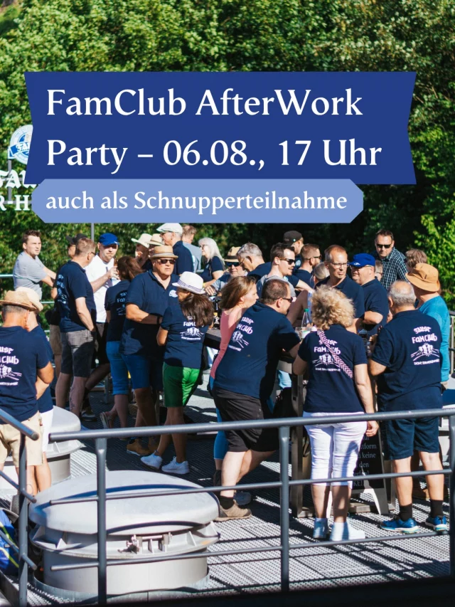 Komm mit zur After Work Party!

Am 06.08.26 ist es wieder soweit.🥳 Um 17 Uhr startet die FamClub After Work Party auf unserem Bierhimmel.🍺

Du bist FamClub Mitglied?
👉 Dann melde dich jetzt unter https://faust.de/famclub/events/ an.

Du bist noch kein FamClub Mitglied?
👉 Melde dich zum FamClub an und nimm an unseren Events teil, ...
👉 oder sichere dir eine Schnupperteilnahme!

Wir freuen uns auf dich! 😉👊

#brauhausfaust #bier #afterworkparty